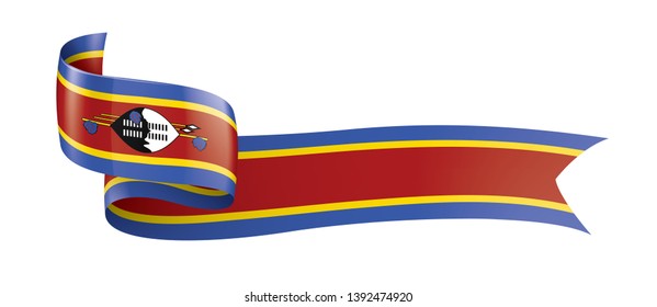 Swaziland flag, vector illustration on a white background