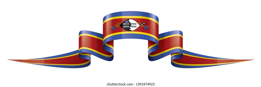 Swaziland flag, vector illustration on a white background