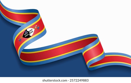 Swaziland flag wavy abstract background. Vector illustration.