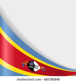 Swaziland flag wavy abstract background. Vector illustration.