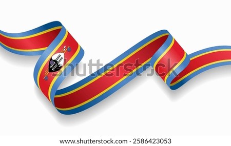 Swaziland flag wavy abstract background. Vector illustration.