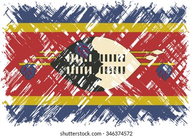 Swaziland grunge flag. Vector illustration. Grunge effect can be cleaned easily.