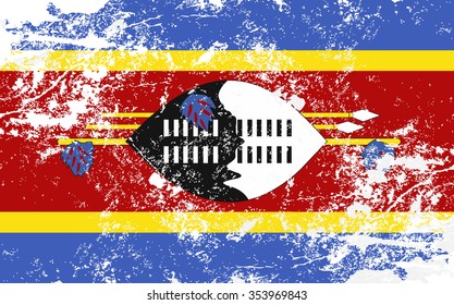 Swaziland Grunge Texture Flag. Grunge effect can be cleaned easily.