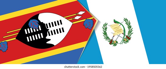 Swaziland and Guatemala flags, two vector flags symbol of relationship or confrontation.