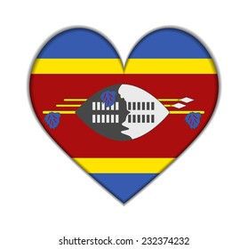 Swaziland heart flag vector illustration