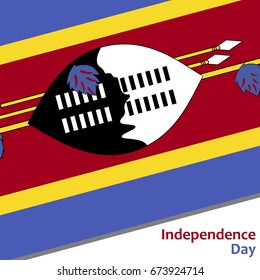 Swaziland independence day with flag vector illustration for web