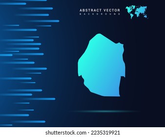 Swaziland map with abstract blue background technology.