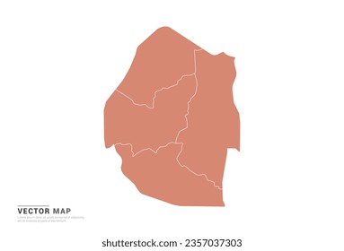 Swaziland Map - abstract style orange isolated on white background for design vector.
