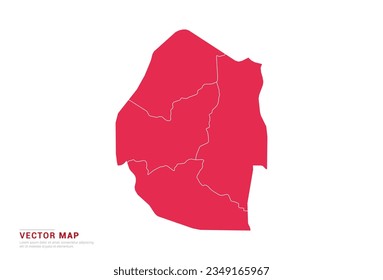 Swaziland Map - abstract style red isolated on white background for infographic, design vector.