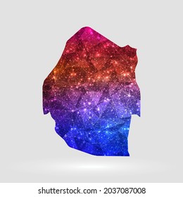 Swaziland map background in polygonal style. Vector illustration low poly colorful Swaziland map of isolated. Vector EPS 10.