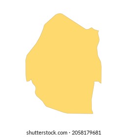 Swaziland map color line element. Border of the country. UI UX GUI design element. Editable stroke.