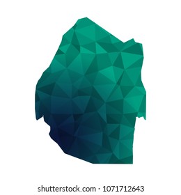 Swaziland map - Colorful Polygonal map of Swaziland rumpled triangular low poly style gradient graphic background , Vector illustration eps 10.