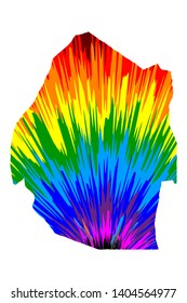Swaziland - map is designed rainbow abstract colorful pattern, Kingdom of Eswatini map made of color explosion,