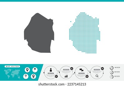 Swaziland map of dots gray and green for presentation. Set couple pixel creative concept for infographic.