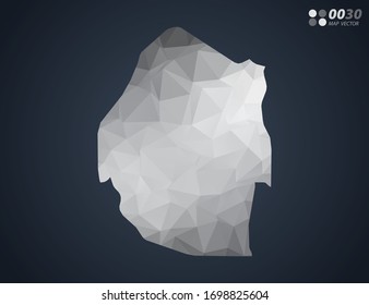 Swaziland map grey polygon red triangle mosaic with dark background. style gradient vector.