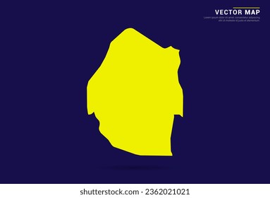 Swaziland map - High Detailed. Yellow color on dark background. Abstract design vector.