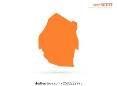 Mapa de Suazilandia - Estilo abstracto anaranjado aislado en Vector de fondo blanco.
