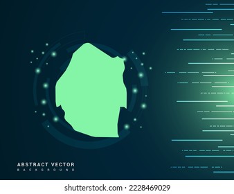 Swaziland map of technology green futuristic Background vector.