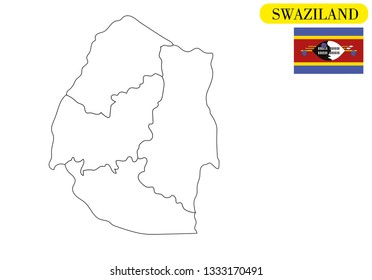 Swaziland map vector illustration
