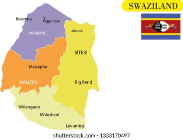 Swaziland map vector illustration
