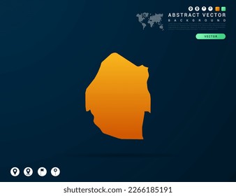 Mapa de Suazilandia de gradiente amarillo y naranja sobre el vector de fondo oscuro.
