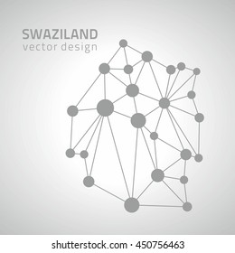Swaziland outline silver modern map