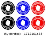 Swaziland - rubber stamp - vector, Kingdom of Eswatini map pattern - sticker - black, blue and red