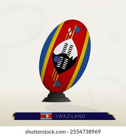 Swaziland Rugby Ball on Rugby Kicking Tees with Modern Design. Illustration perfect for sports, national pride, and rugby-related projects.