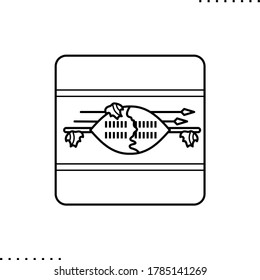 Swaziland square flag vector icon in outlines 