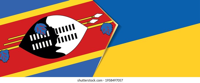 Banderas de Suazilandia y Ucrania, dos banderas vectoriales símbolo de relación o enfrentamiento.
