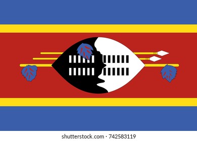 Swaziland Vector Flag. Vector illustration.