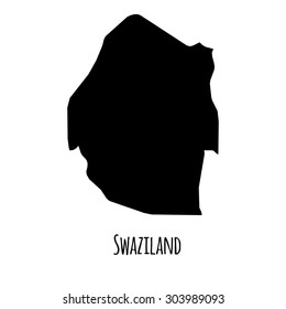 Swaziland vector map with caption on white background. Can be used as element of your infographics or presentation