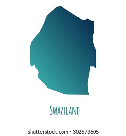 Swaziland vector map with color gradient and caption on white background. Can be used as element of your infographics or presentation