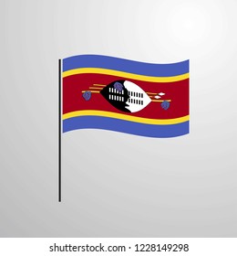 Swaziland waving Flag