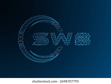 SWB low poly letter logo vector design. SWB lower poly logo design. Low poly logo.