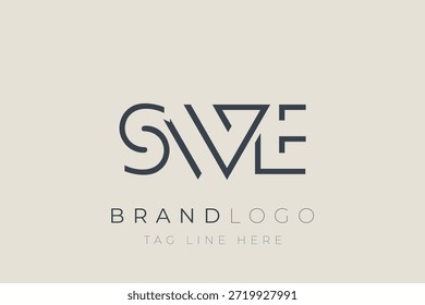 Diseño de logotipo de carta abstracta SWE. Diseño moderno del logotipo del negocio con tipografía Abstractas y estilo contemporáneo