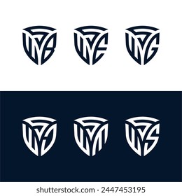 SWE Shield Lettermark Logo Set.