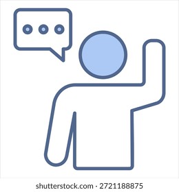 Swear Blue Icon Vector Illustration