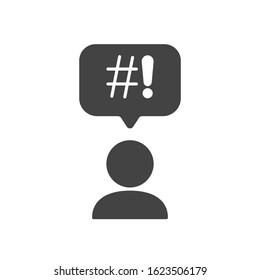 Swear bubble thin line icon. Concept of explicitives like abstract sign exclamation, hashtag and aggressive disagreement