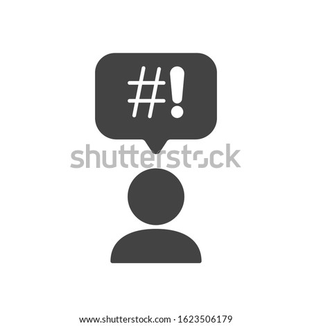 Swear bubble thin line icon. Concept of explicitives like abstract sign exclamation, hashtag and aggressive disagreement