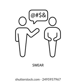 swear concept line icon. Simple element illustration. swear concept outline symbol design.