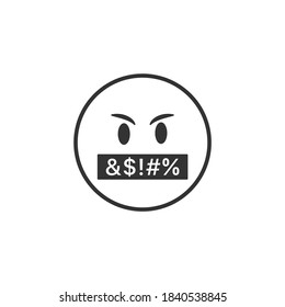 Swear emoji icon isolated on white background. Emoticon symbol modern, simple, vector, icon for website design, mobile app, ui. Vector Illustration