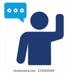 Swear Flat Blue Icon Style