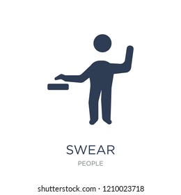 Swear icon. Trendy flat vector Swear icon on white background from People collection, vector illustration can be use for web and mobile, eps10
