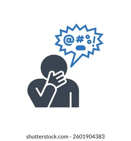 Swearing Expression Icon On White Background