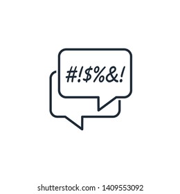 The swearing  . Feedback Line Icon. Vector linear icon.