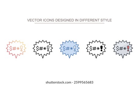 Swearing icon design with white background stock illustration
