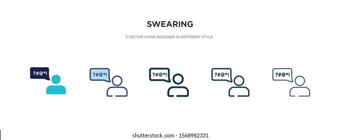 swearing icon in different style vector illustration. two colored and black swearing vector icons designed in filled, outline, line and stroke style can be used for web, mobile, ui