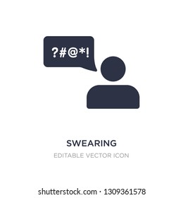 swearing icon on white background. Simple element illustration from Communications concept. swearing icon symbol design.