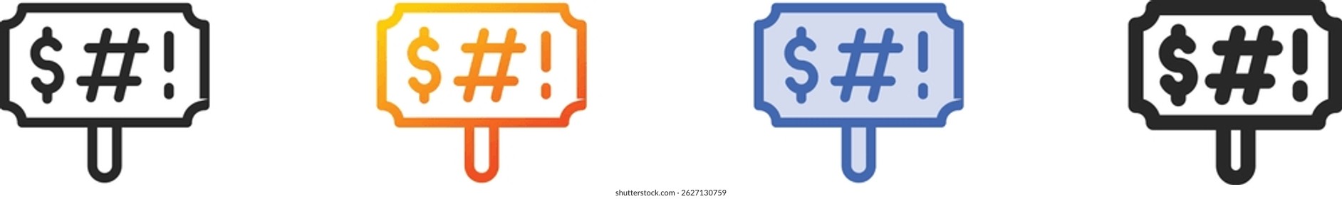 jurando icon.Thin Linear, gradiente, traçado azul e negrito Design estilo isolado no fundo branco